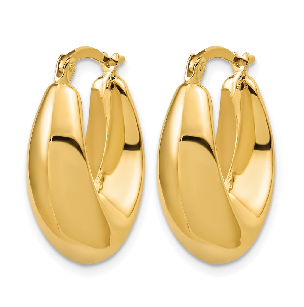 10K Yellow Gold Polished Hoop Earrings