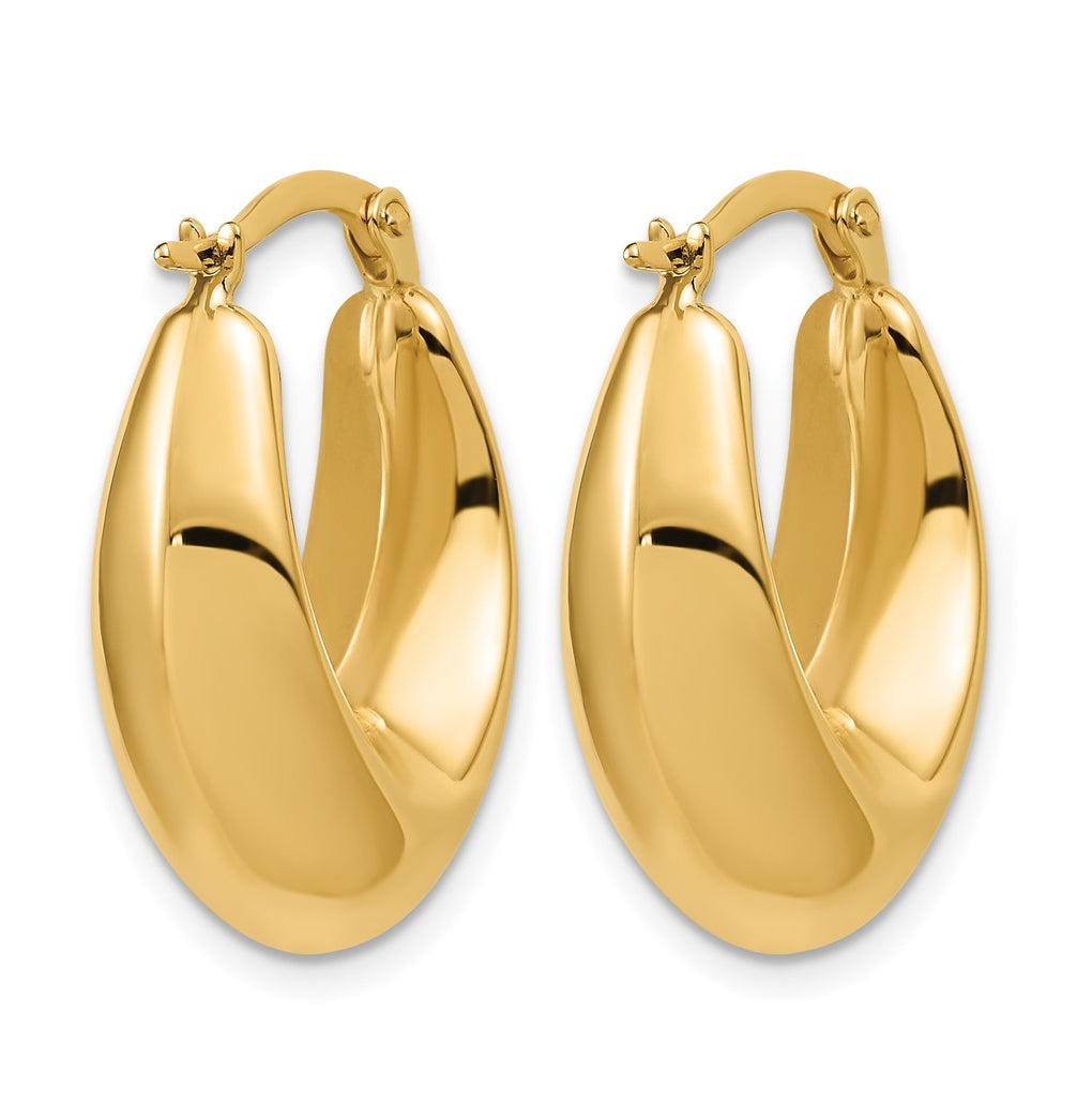 10K Yellow Gold Polished Hoop Earrings