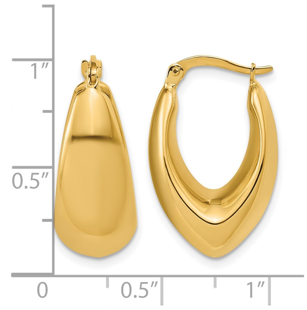 10K Yellow Gold Polished Hoop Earrings