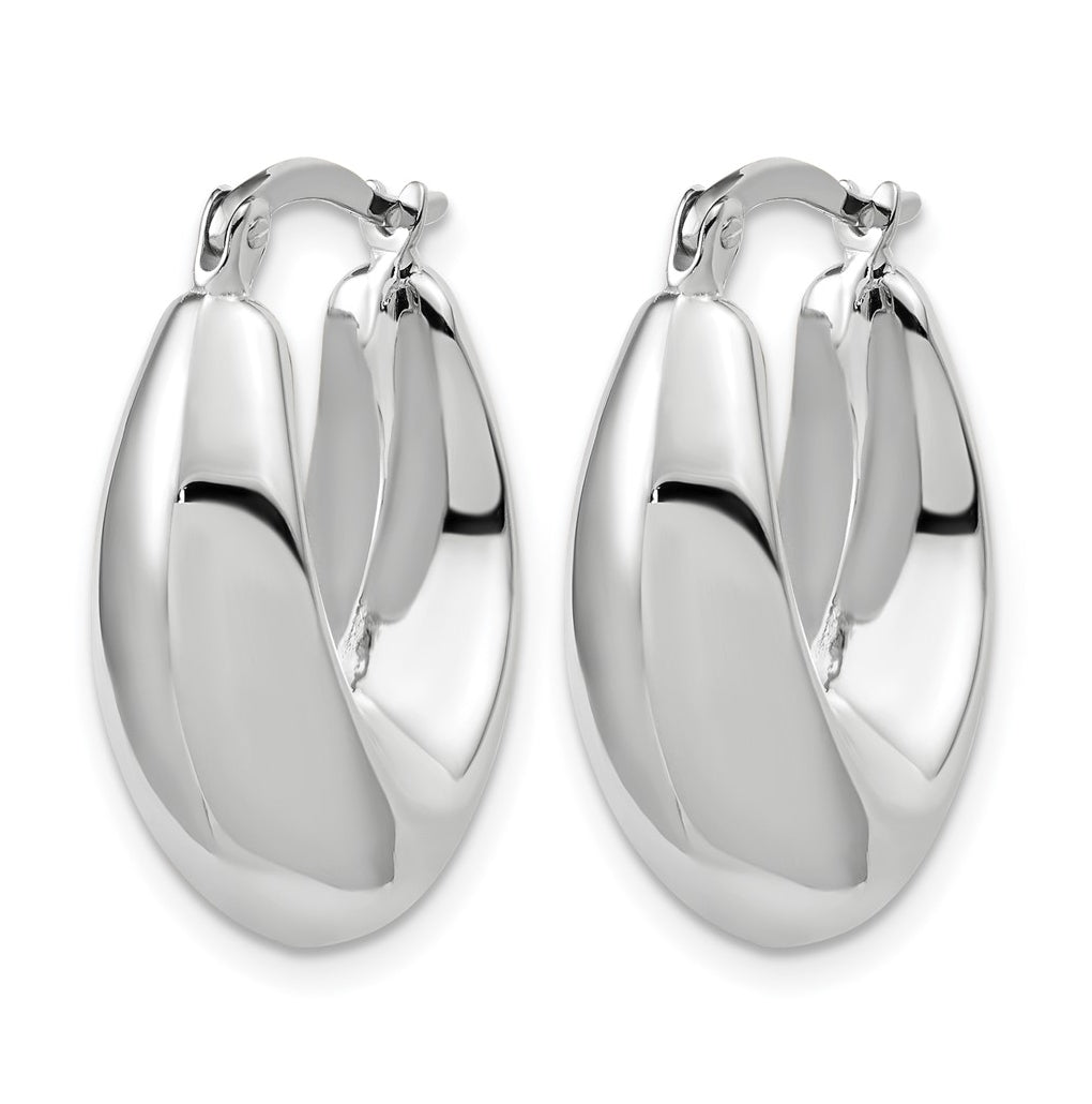 10K White Gold Polished Hoop Earrings