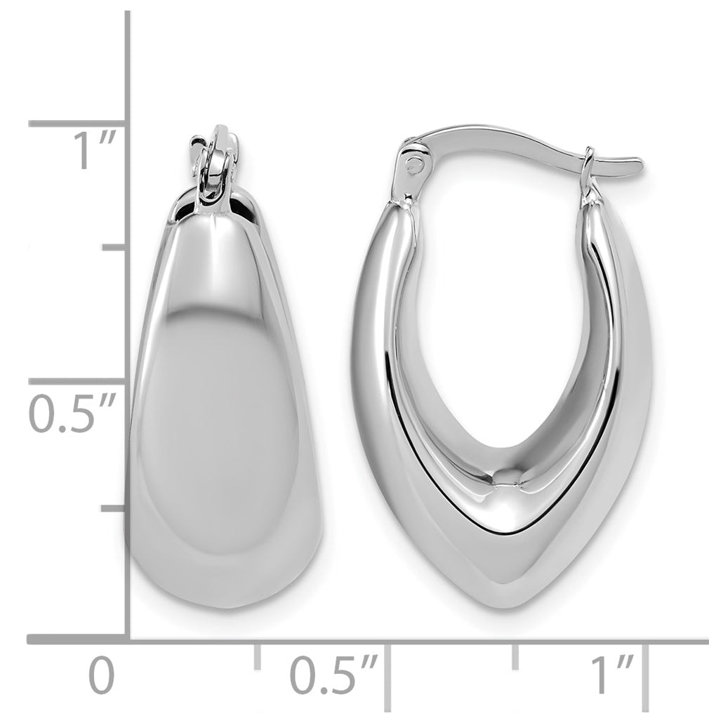 10K White Gold Polished Hoop Earrings