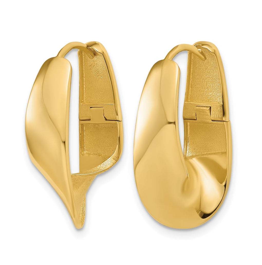 10k Yellow Gold Polished Fancy Hinged Hoop Earrings