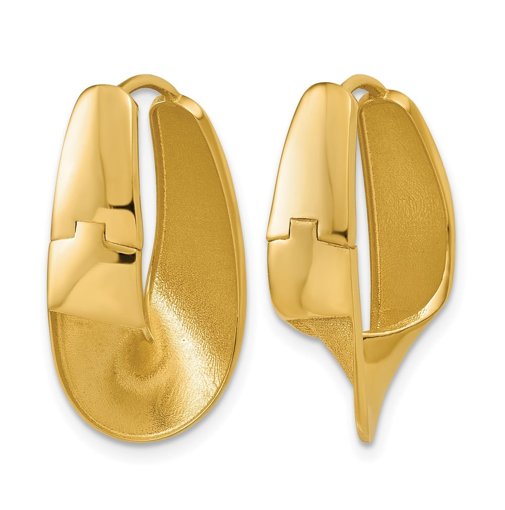 10k Yellow Gold Polished Fancy Hinged Hoop Earrings