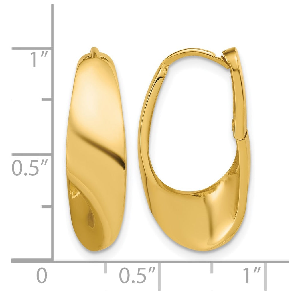 10k Yellow Gold Polished Fancy Hinged Hoop Earrings