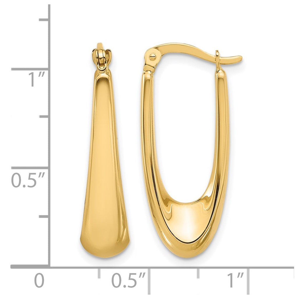 10k Yellow Gold Polished Hoop Earrings