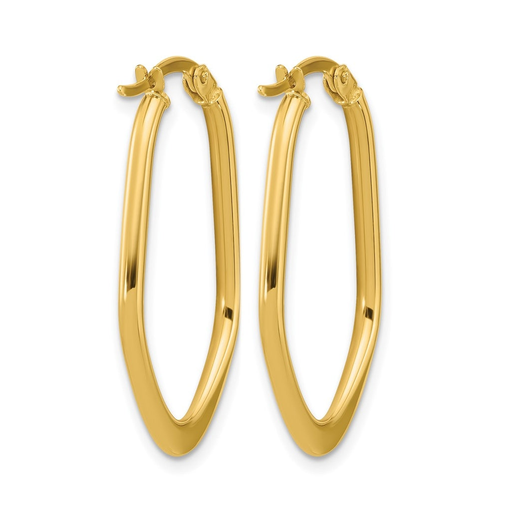 10k Yellow Gold Polished Oval Hoop Earrings