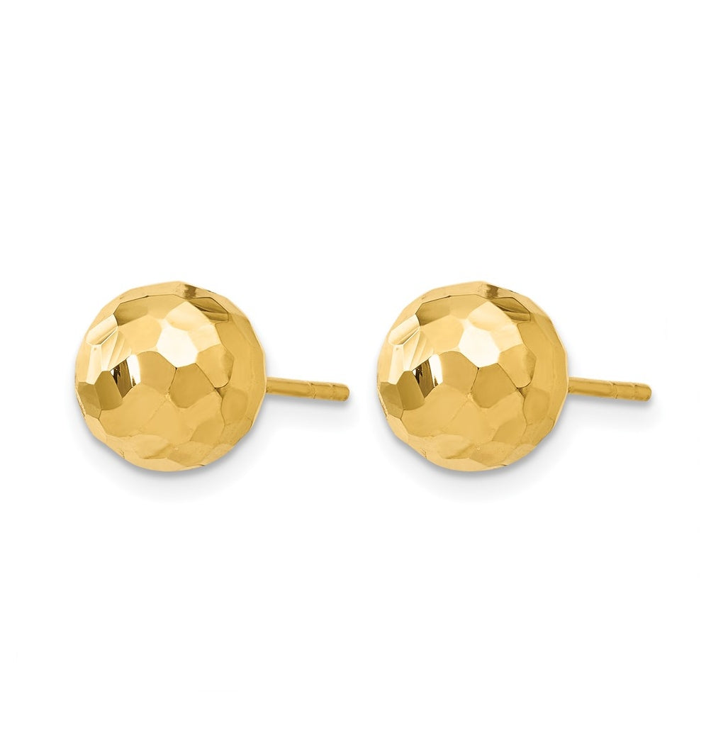 10k Yellow Gold Polished Faceted Post Earrings