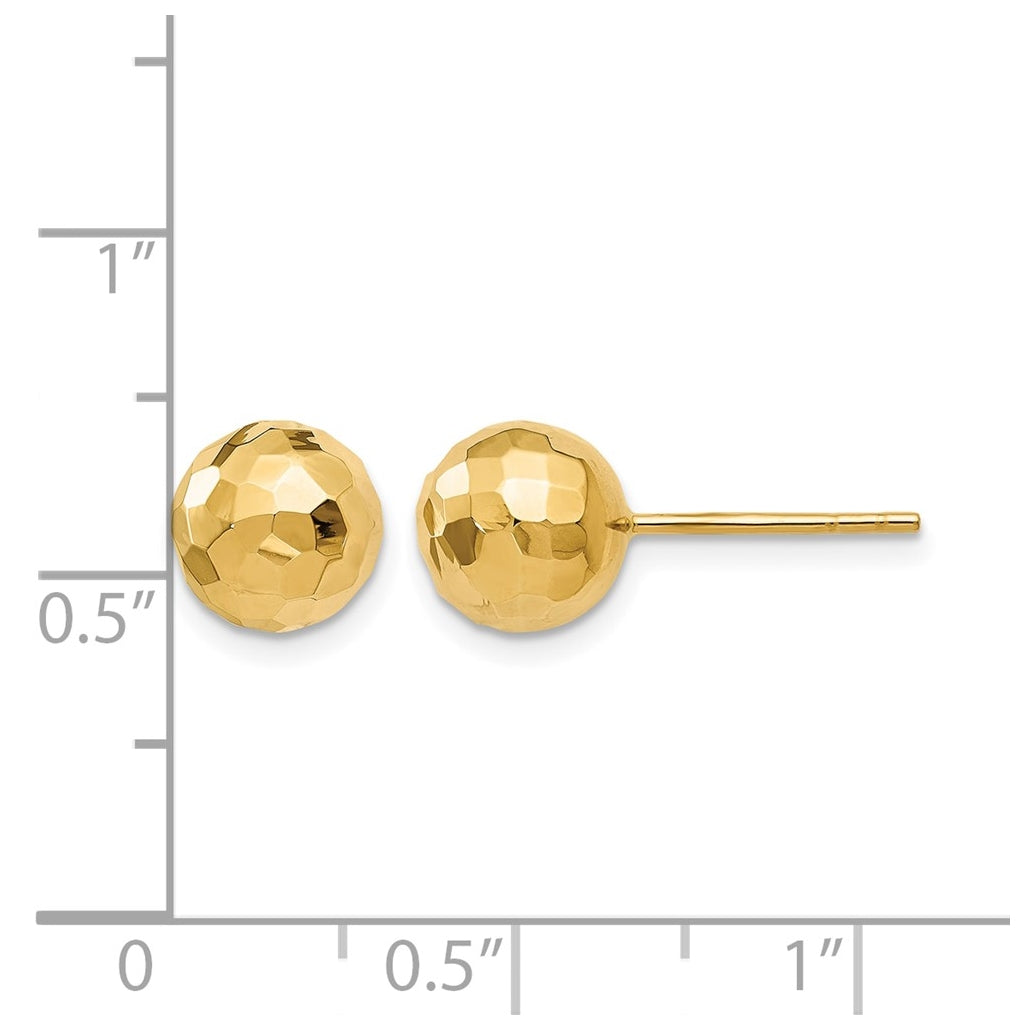 10k Yellow Gold Polished Faceted Post Earrings