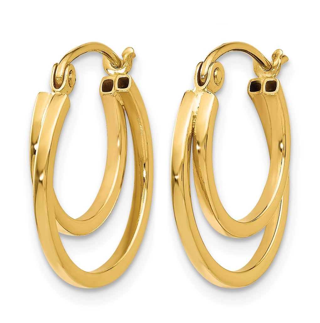 10k Yellow Gold Polished Hinged Hoop Earrings