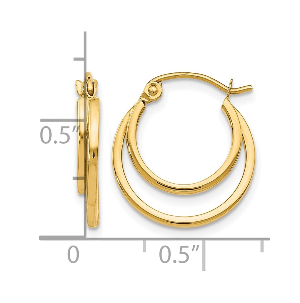 10k Yellow Gold Polished Hinged Hoop Earrings