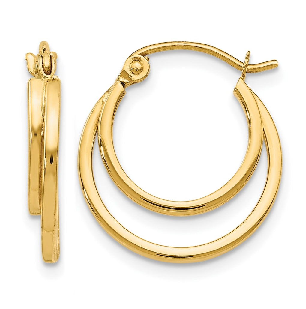 10k Yellow Gold Polished Hinged Hoop Earrings