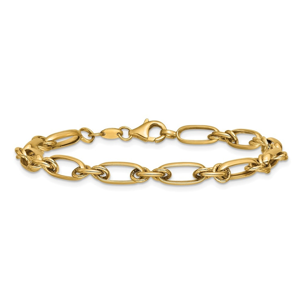 10k Yellow Gold Polished Fancy Link Bracelet