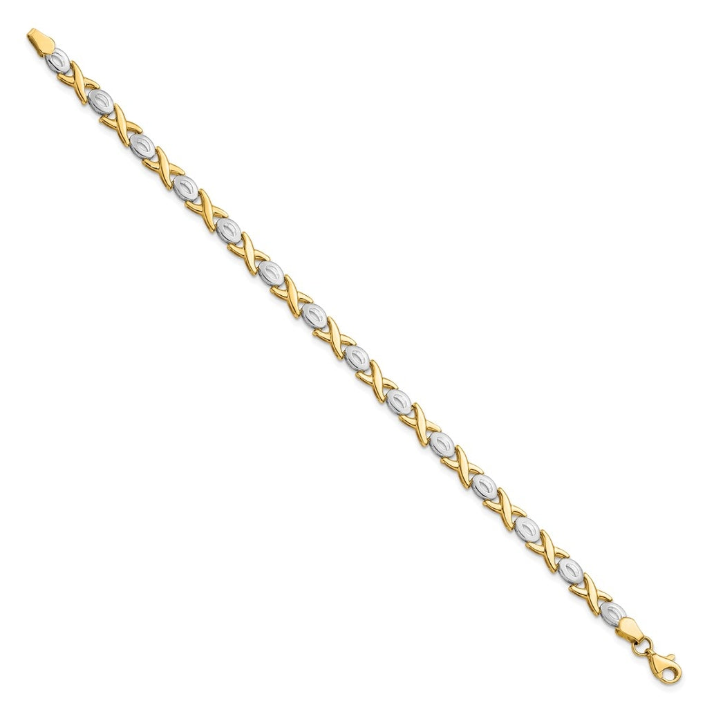 10K Two-tone Polished Bracelet