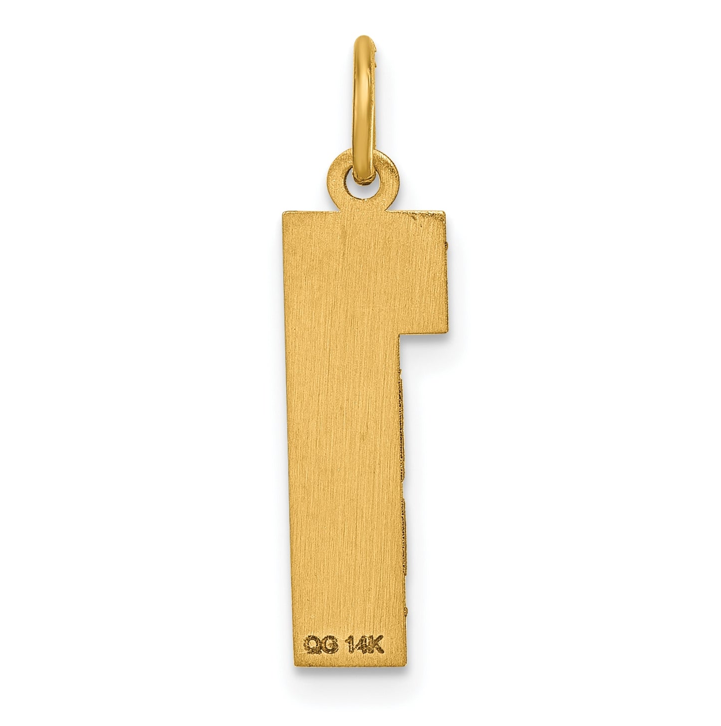 10K Yellow Gold Casted Large Diamond Cut Number 1 Charm