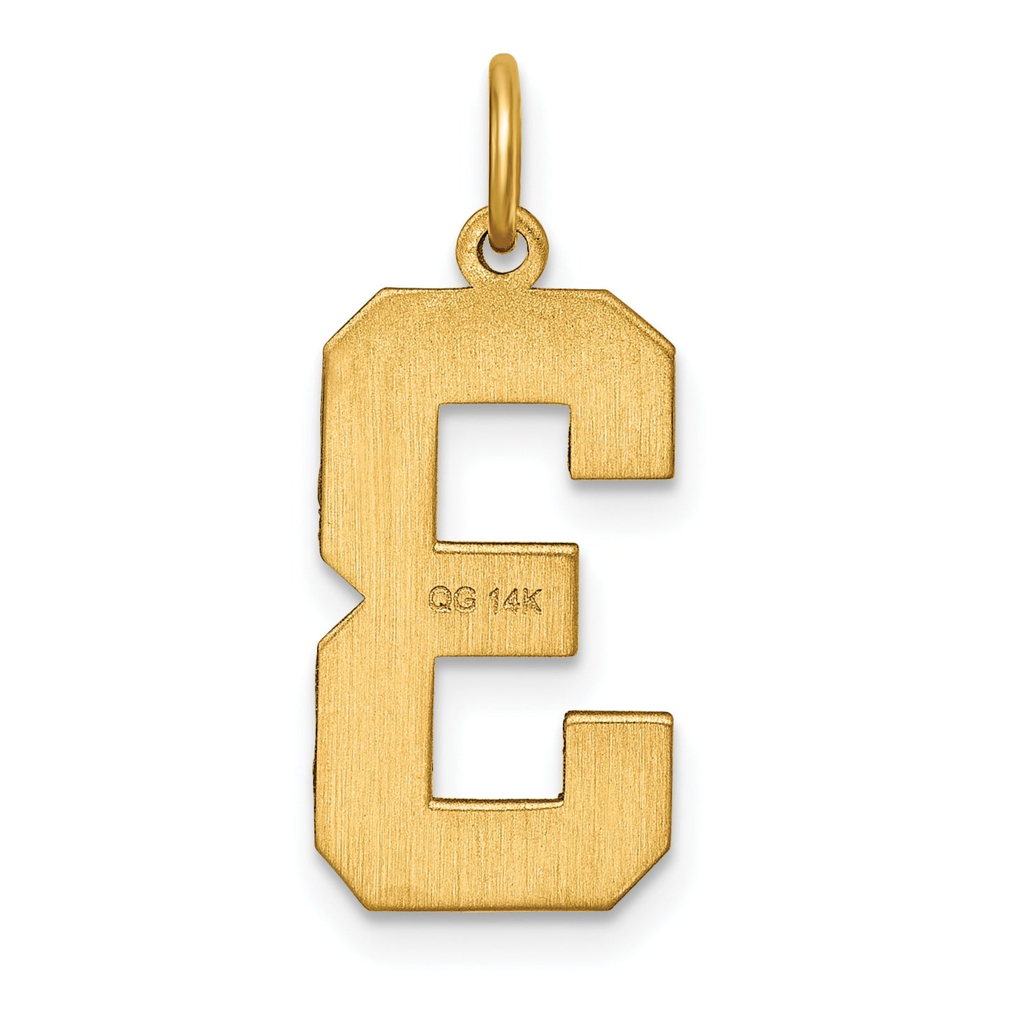 10K Yellow Gold Casted Large Diamond Cut Number 3 Charm