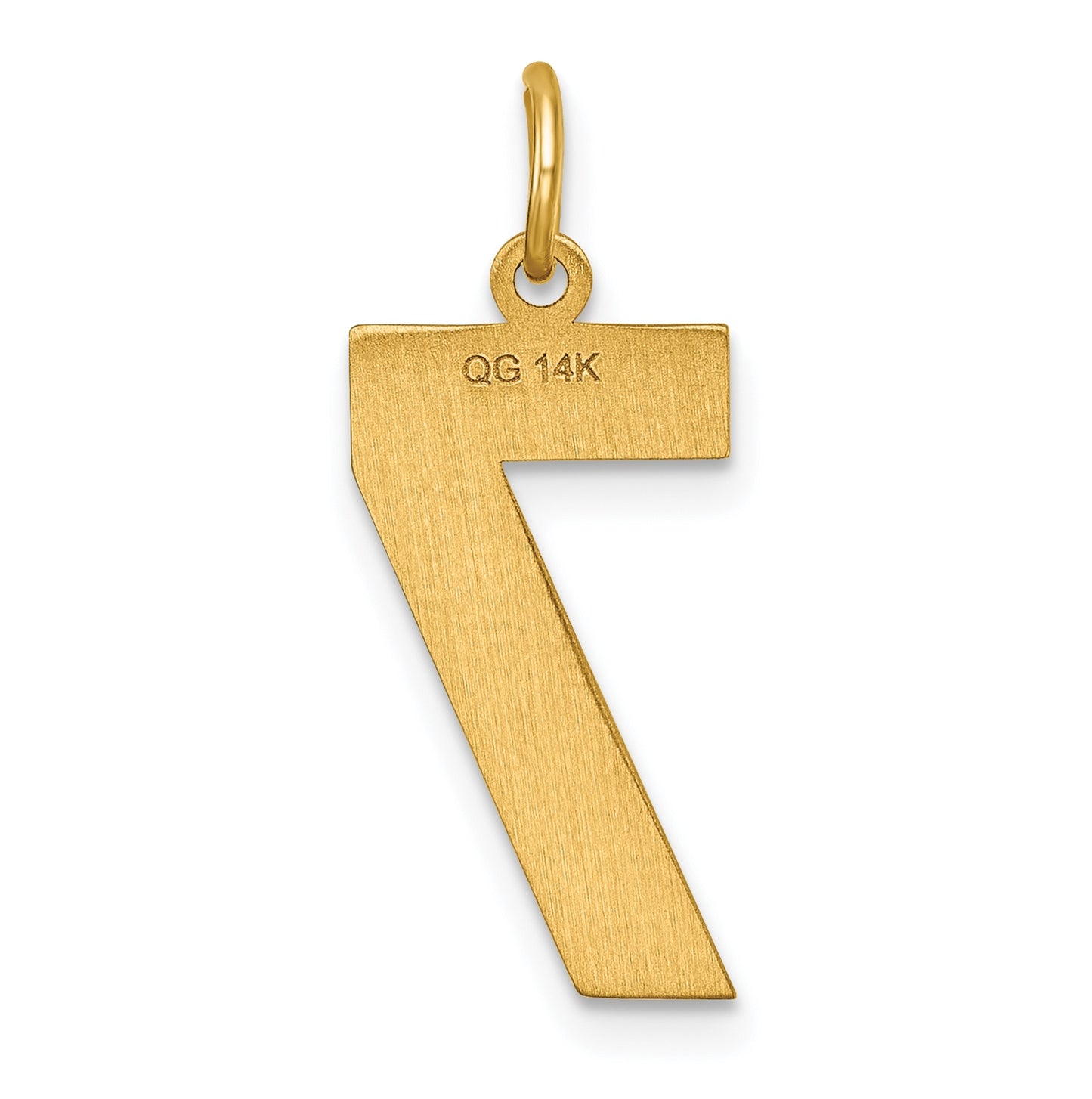10K Yellow Gold Casted Large Diamond Cut Number 7 Charm
