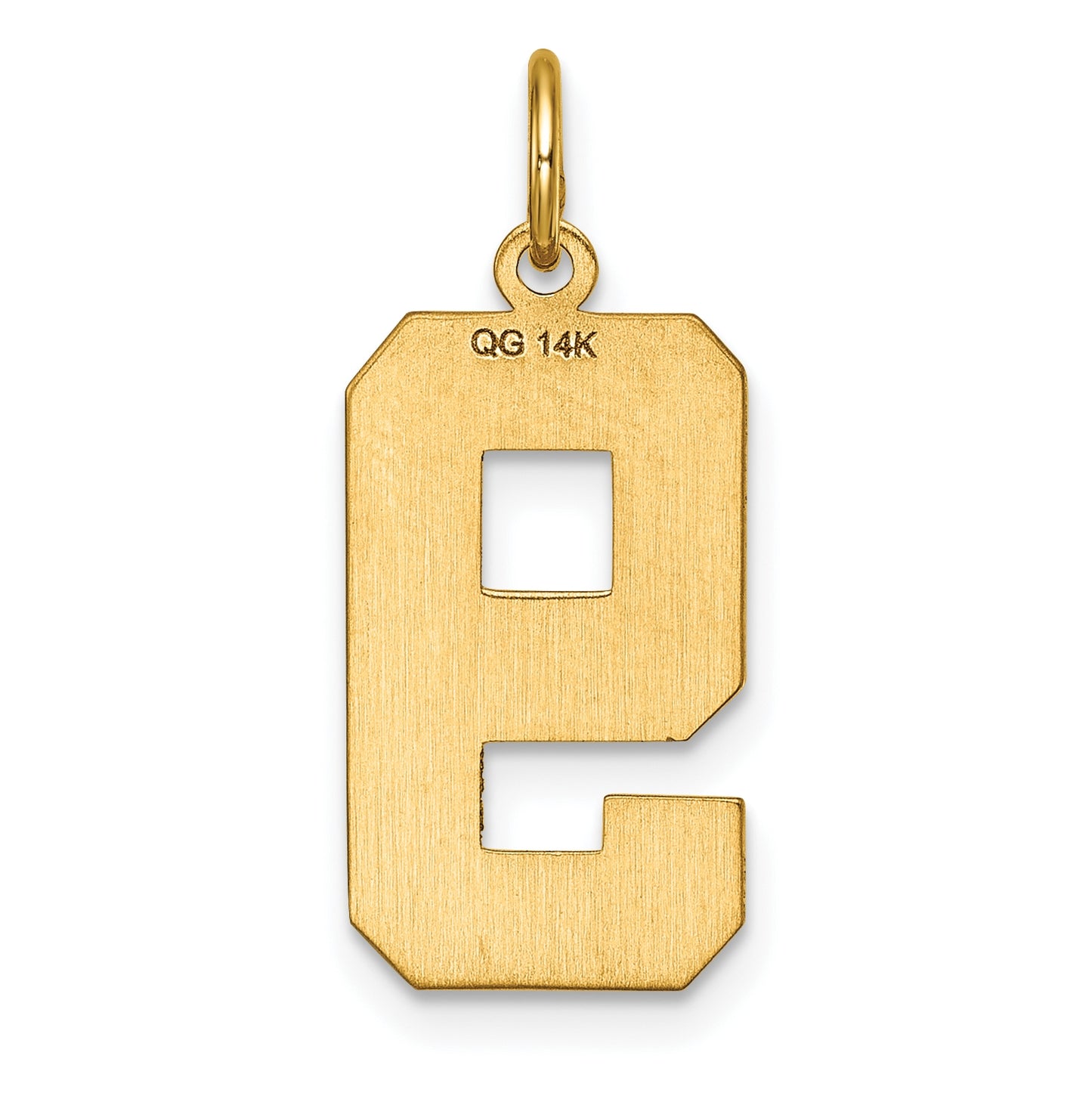 10K Yellow Gold Casted Large Diamond Cut Number 9 Charm