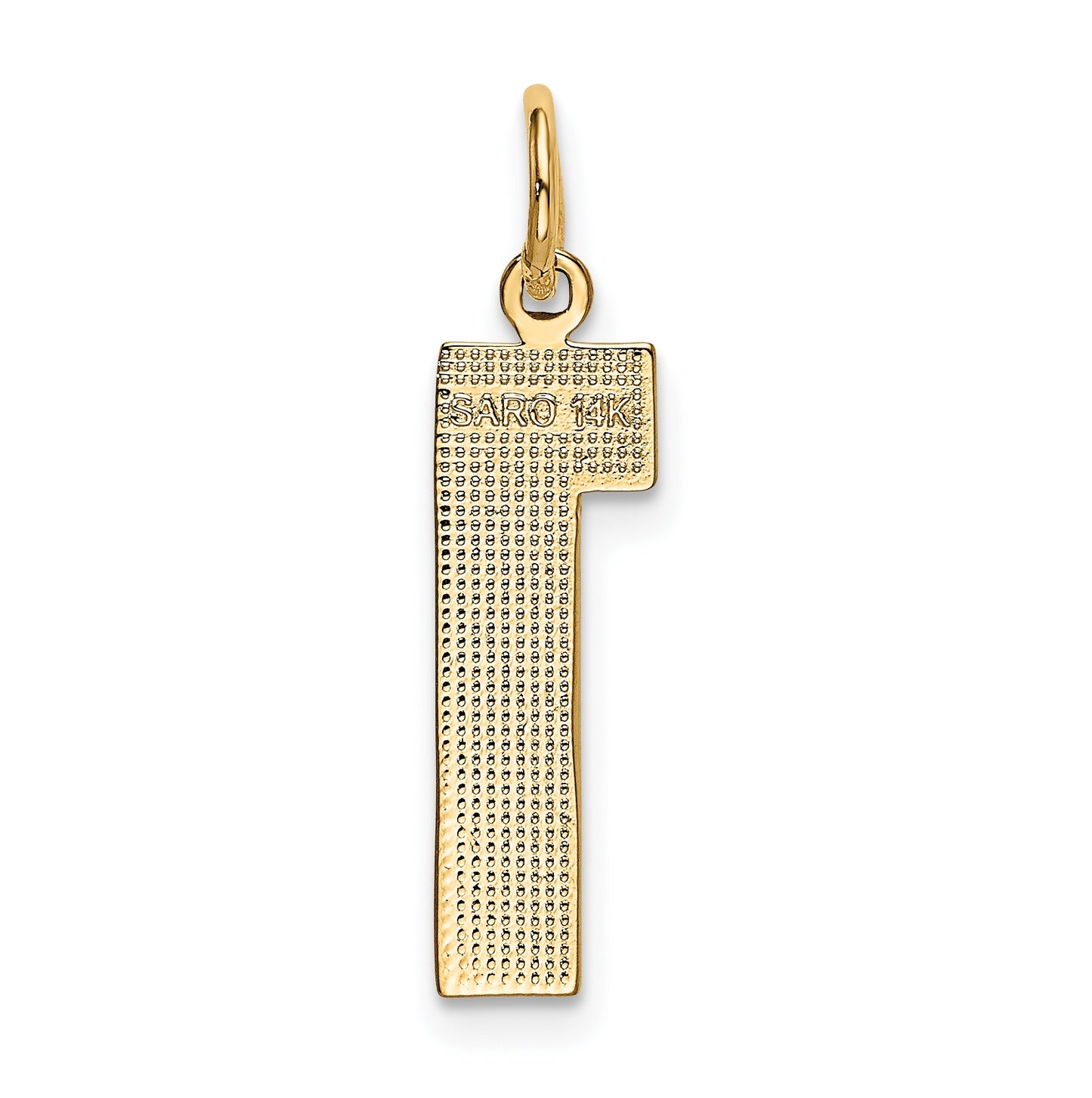 10K Yellow Gold Large Polished Number 1 Charm