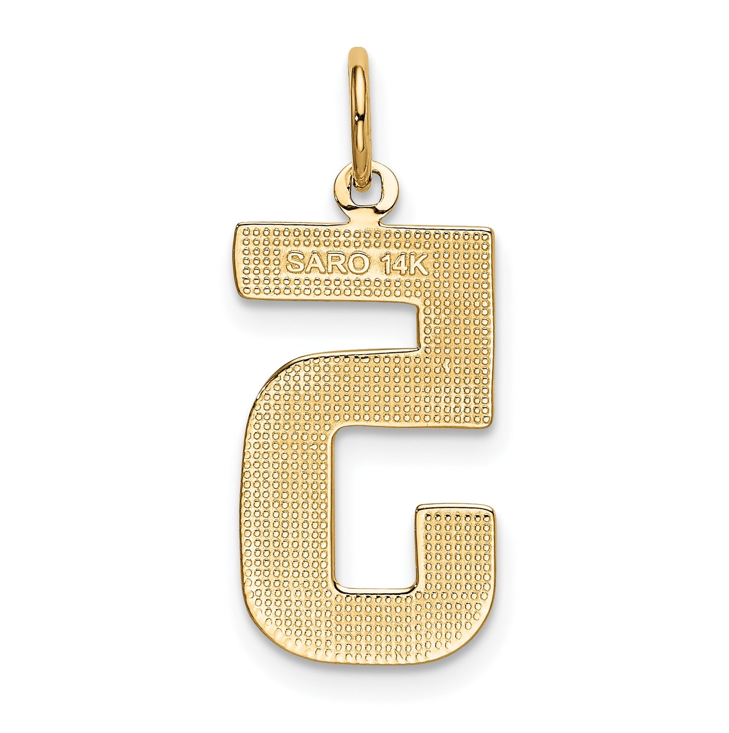 10K Yellow Gold Casted Large Polished Number 5 Charm