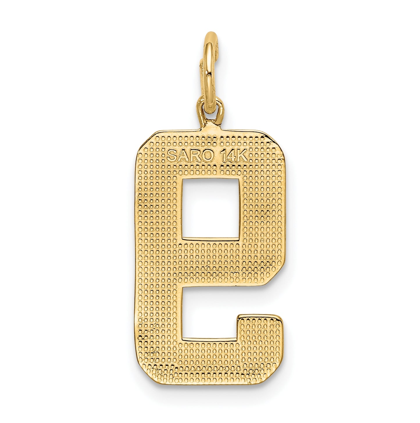 10K Yellow Gold Casted Large Polished Number 9 Charm