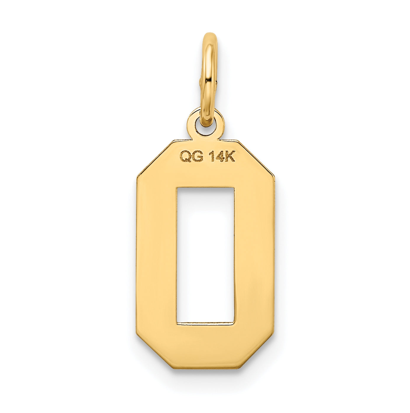 10K Yellow Gold Medium Satin Number 0 Charm
