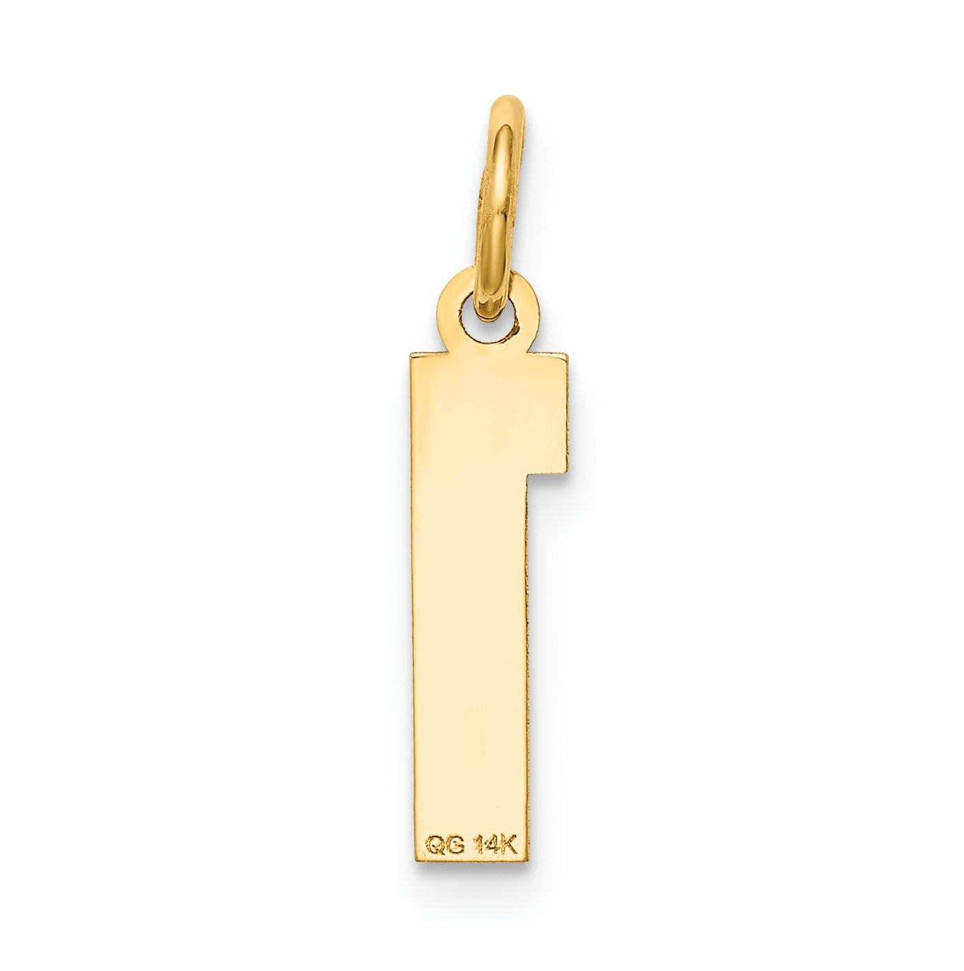 10K Yellow Gold Small Satin Number 1 Charm
