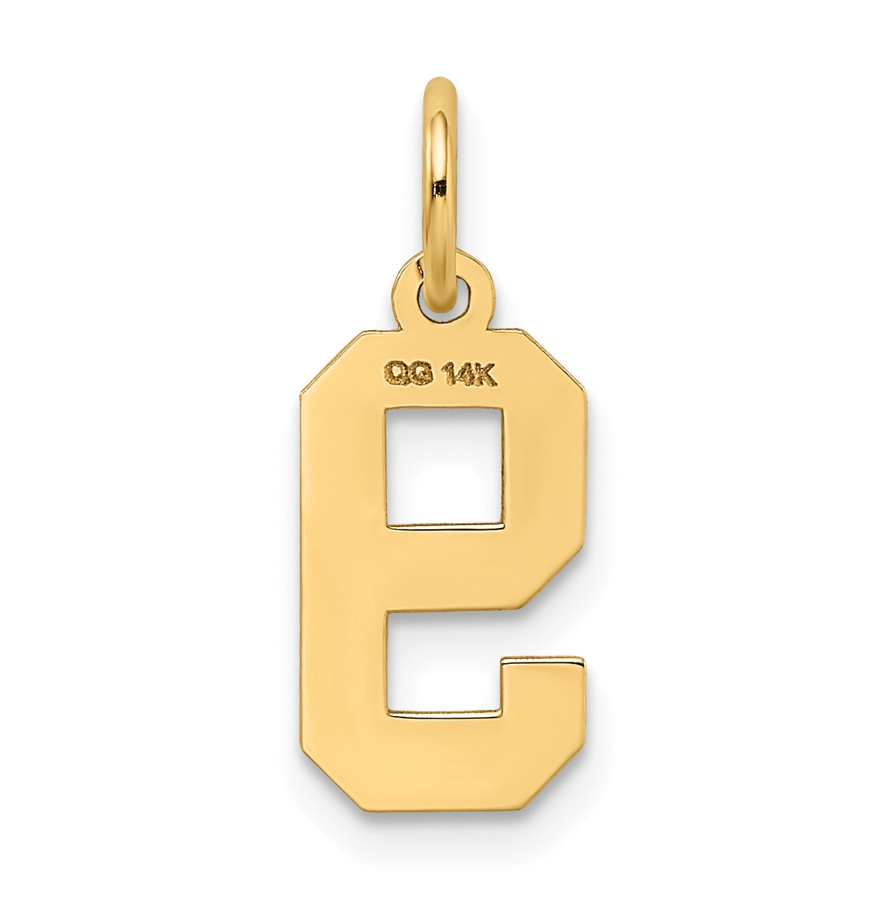 10K Yellow Gold Small Satin Number 9 Charm
