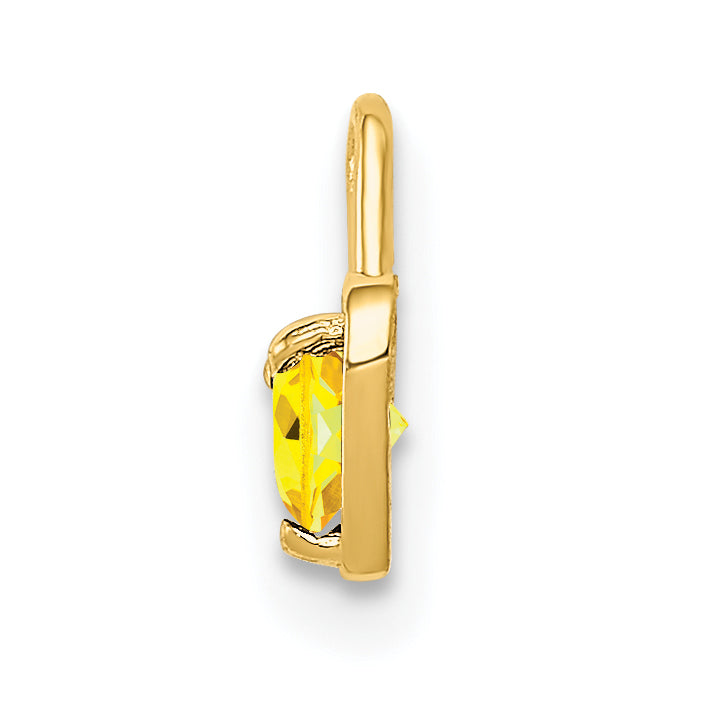 10K Yellow Gold November Synthetic Birthstone Heart Charm