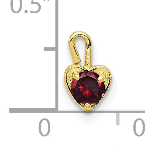 10K Yellow Gold July Synthetic Birthstone Heart Charm