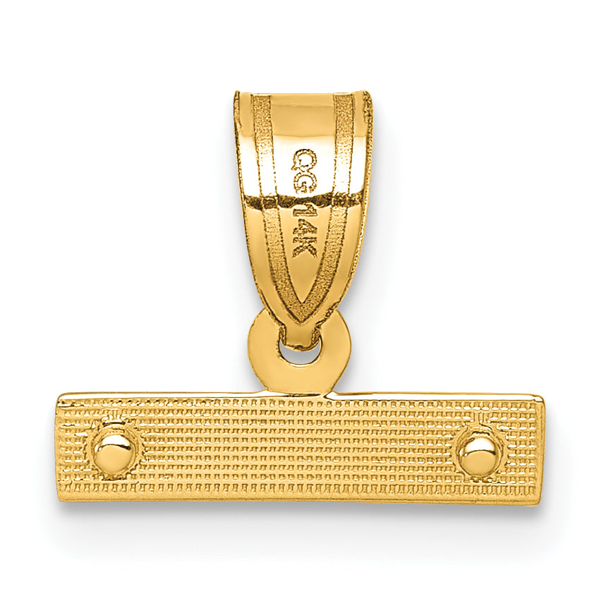 10K Yellow Gold Casted Medium Diamond-cut Top Charm
