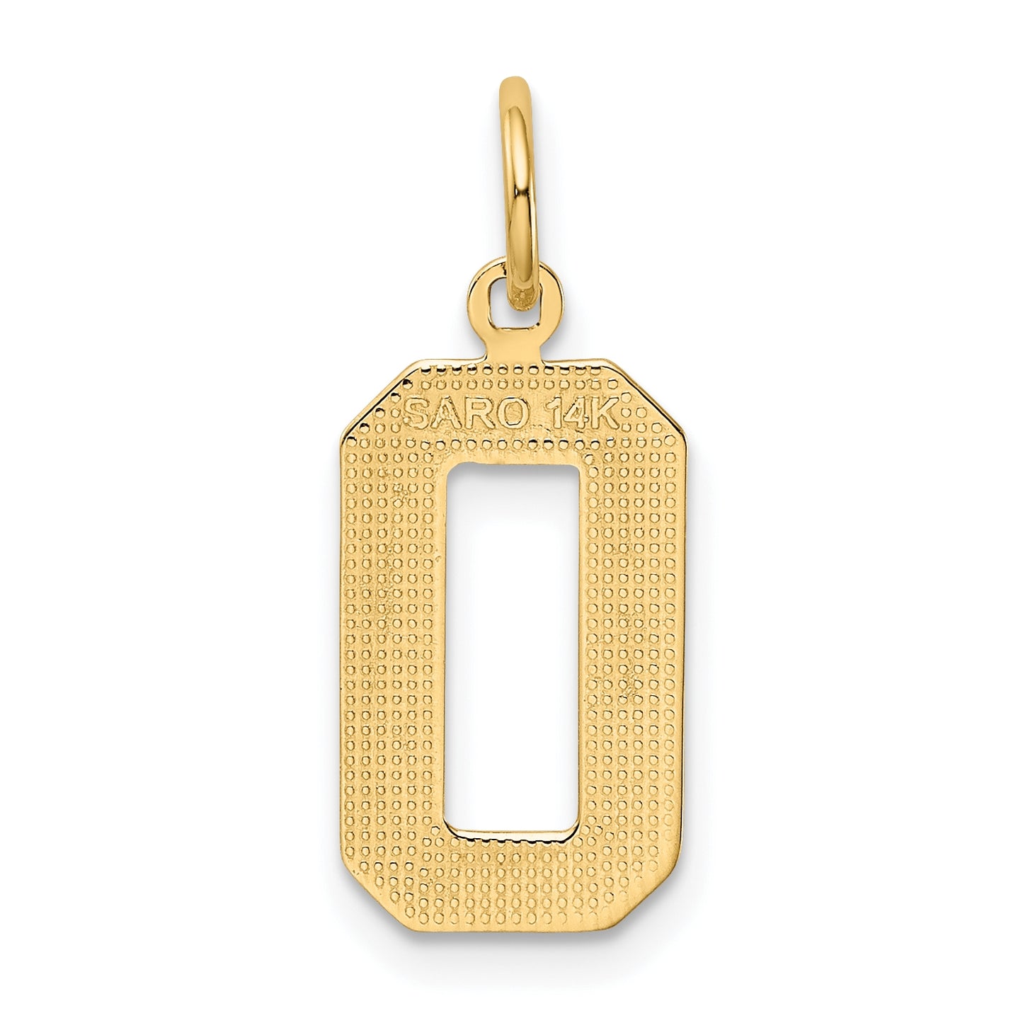 10K Yellow Gold Casted Medium Polished Number 0 Charm
