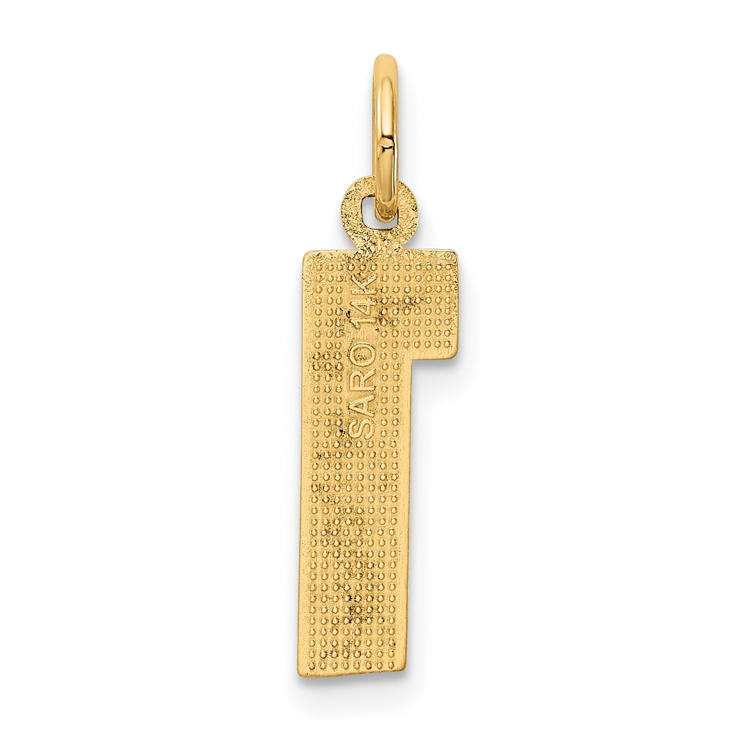 10K Yellow Gold Casted Medium Polished Number 1 Charm