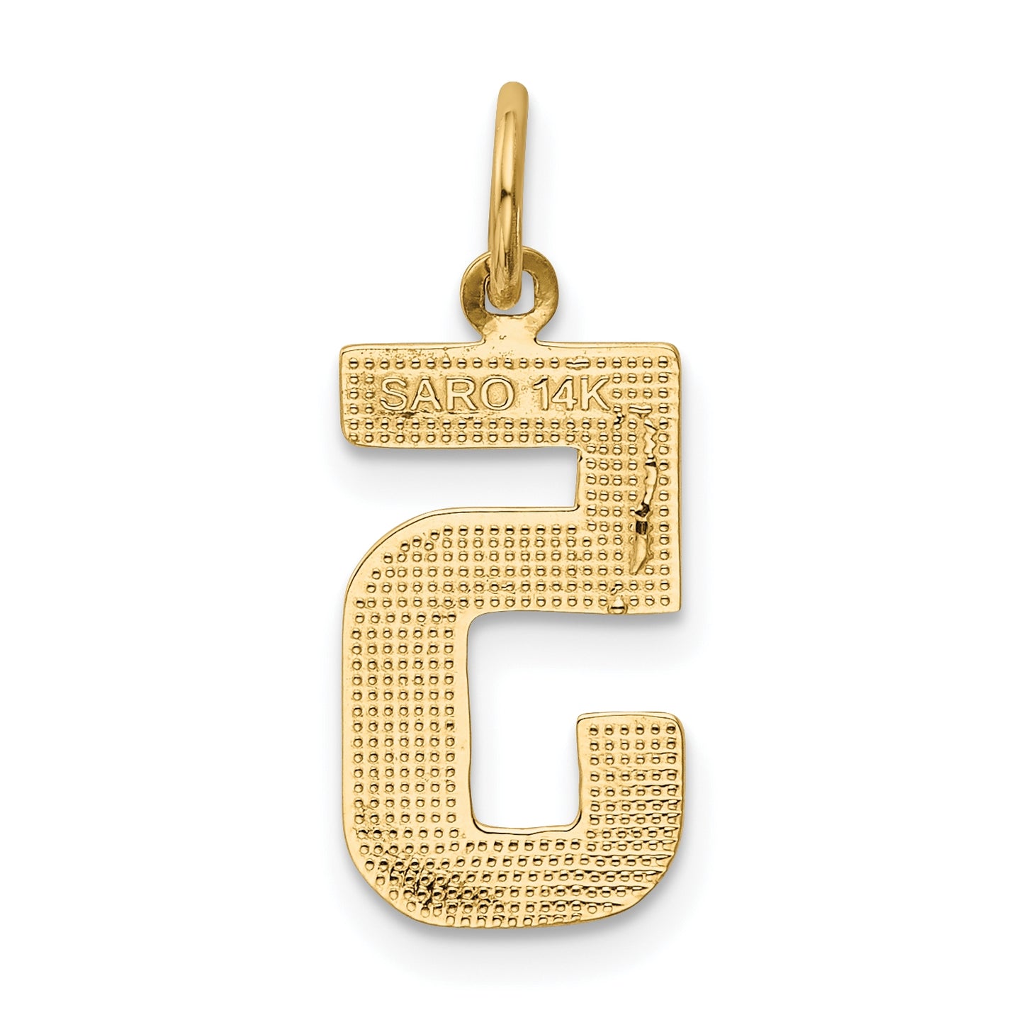 10K Yellow Gold Casted Medium Polished Number 5 Charm