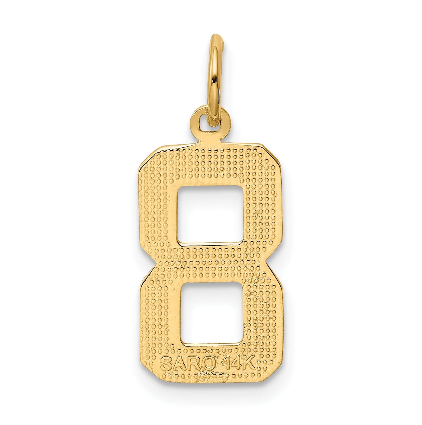 10K Yellow Gold Casted Medium Polished Number 8 Charm