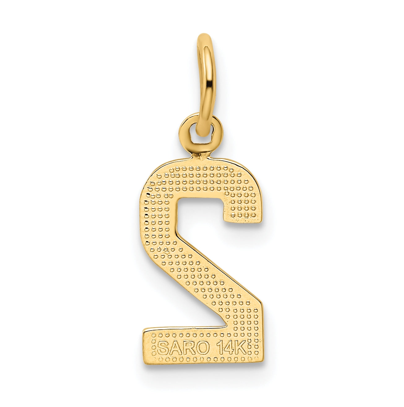 10K Yellow Gold Casted Small Polished Number 2 Charm