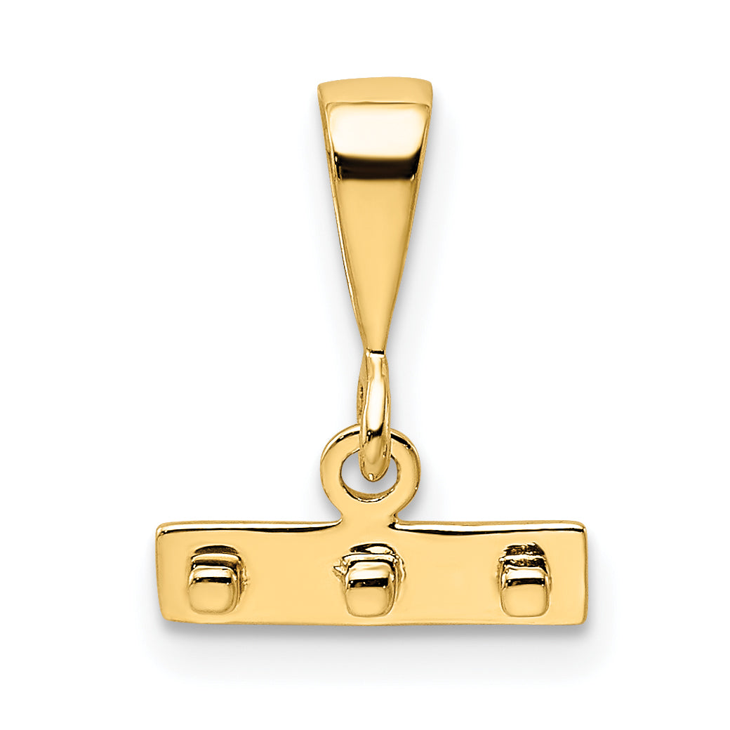 10K Yellow Gold Casted Small Polished Top Charm