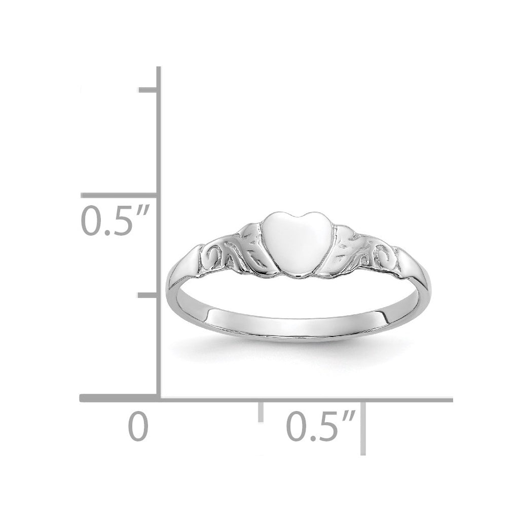 10k White Gold Heart Ring