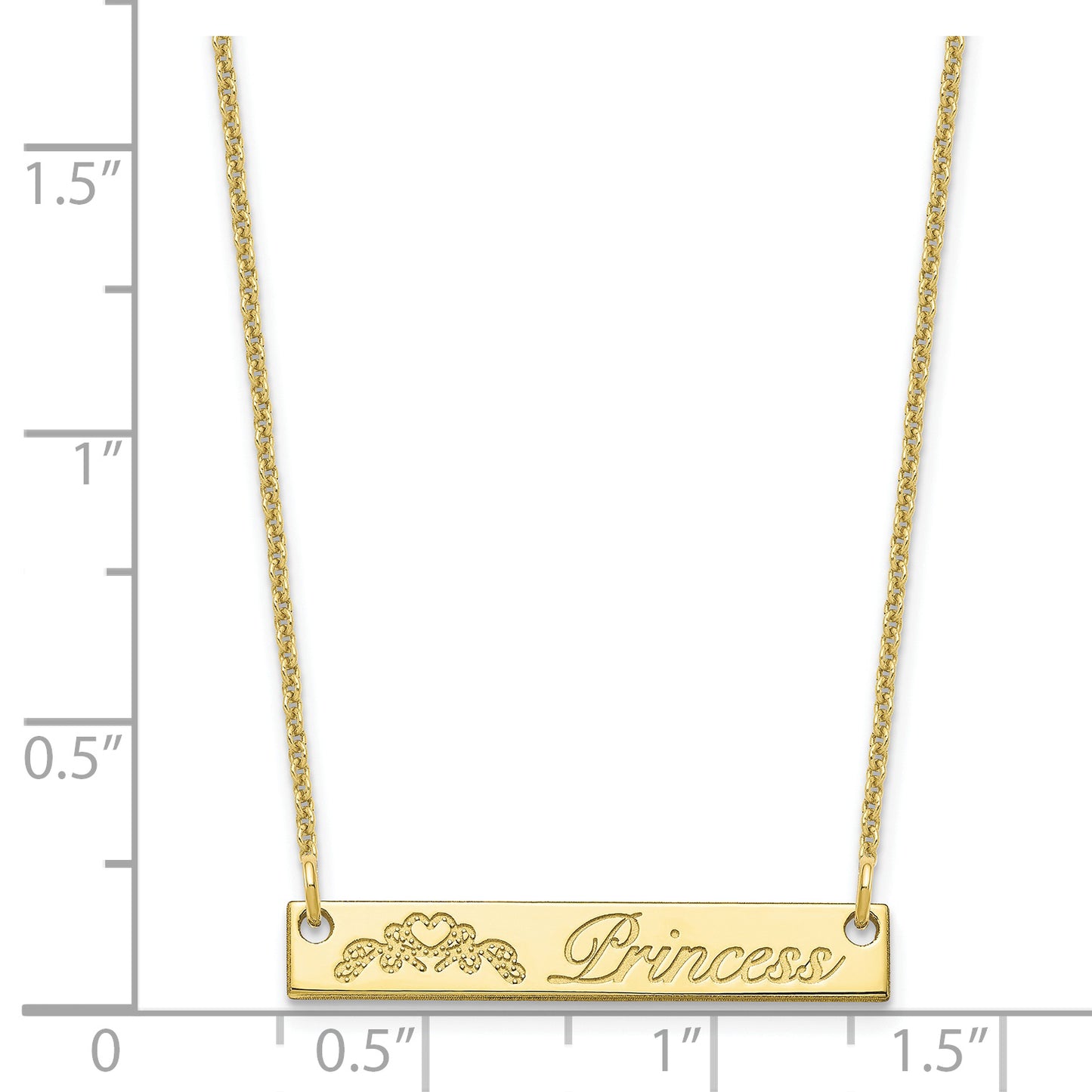 10K Yellow Gold Small Customized Bar Necklace