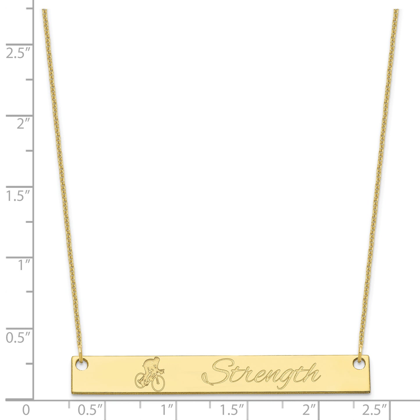 10K Yellow Gold Large Customized Bar Necklace