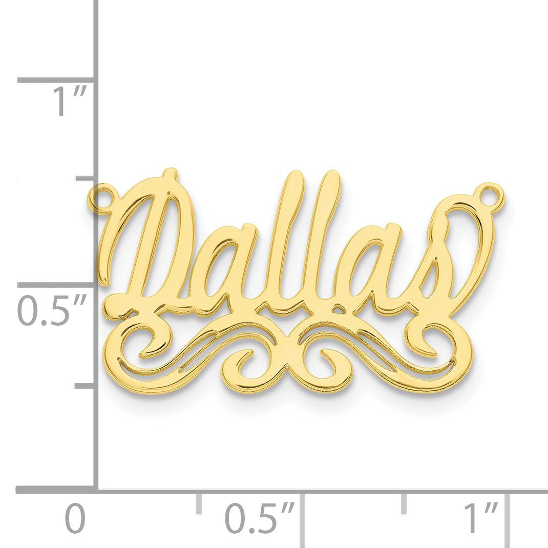 10K Yellow Gold Polished Name Plate