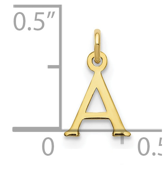 10K Yellow Gold Cutout Letter A Initial Charm