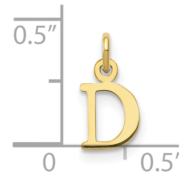 10K Yellow Gold Cutout Letter D Initial Charm