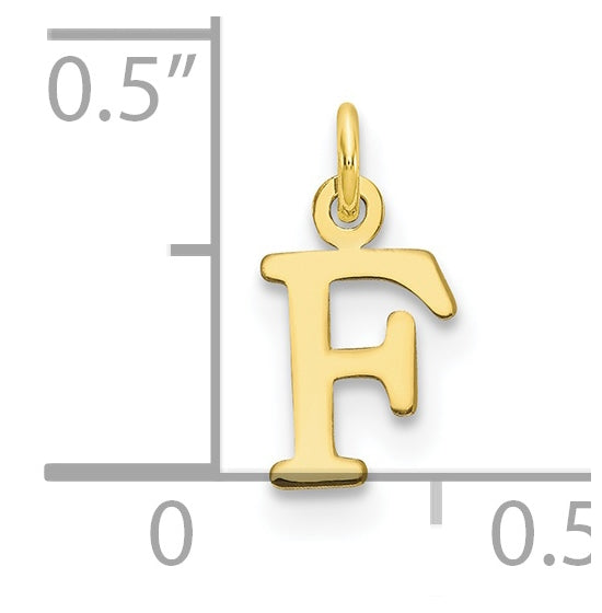 10K Yellow Gold Cutout Letter F Initial Charm
