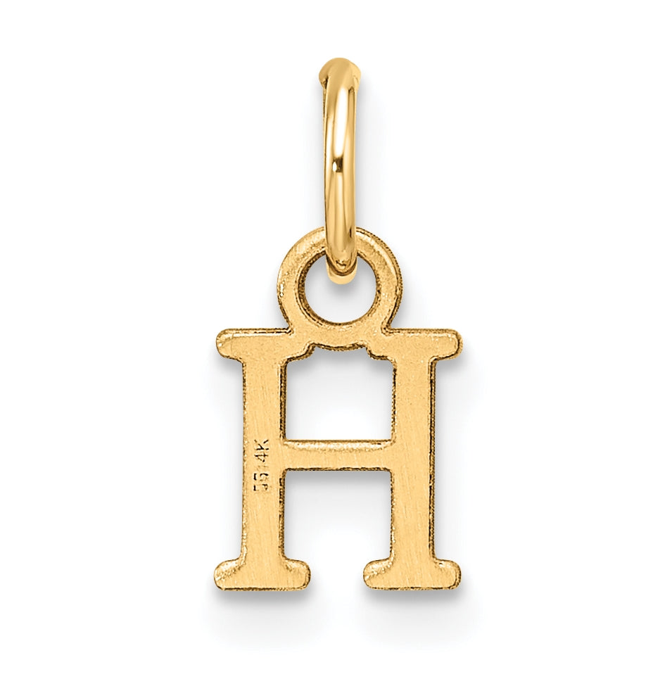10K Yellow Gold Cutout Letter H Initial Charm