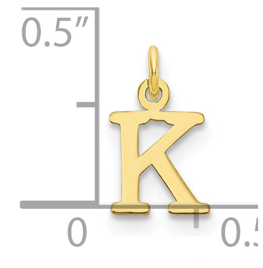 10K Yellow Gold Cutout Letter K Initial Charm