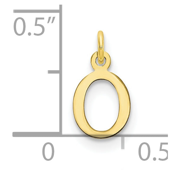 10K Yellow Gold Cutout Letter O Initial Charm
