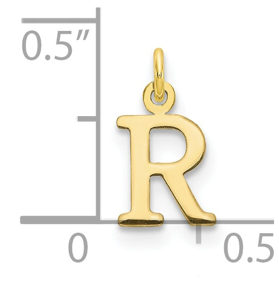 10K Yellow Gold Cutout Letter R Initial Charm