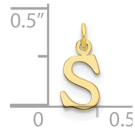 10K Yellow Gold Cutout Letter S Initial Charm
