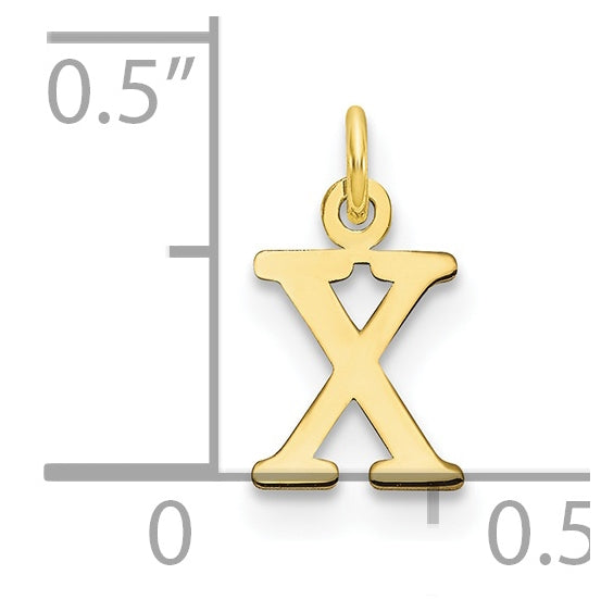 10K Yellow Gold Cutout Letter X Initial Charm