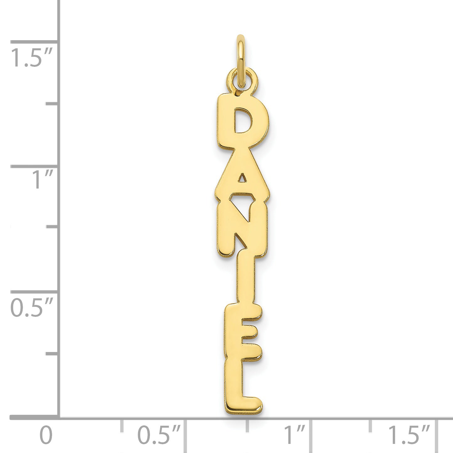 10K Yellow Gold Kimberly Font Vertical Name Plate Charm